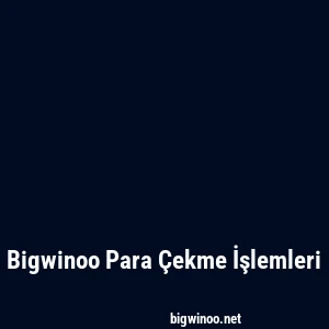 Bigwinoo Para Çekme İşlemleri
